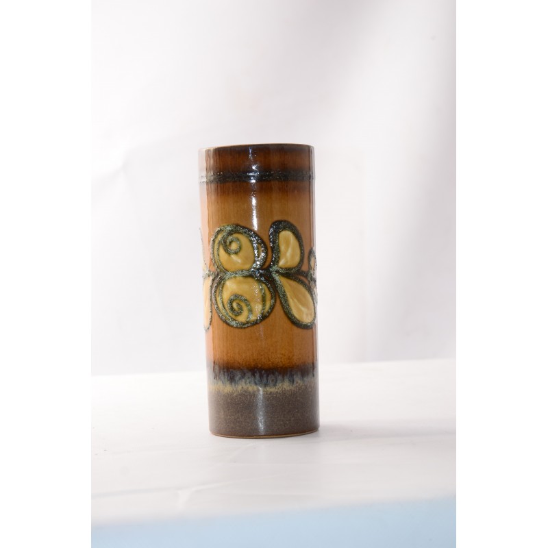 Vaas 1455 Strehla keramik bruin cilinder