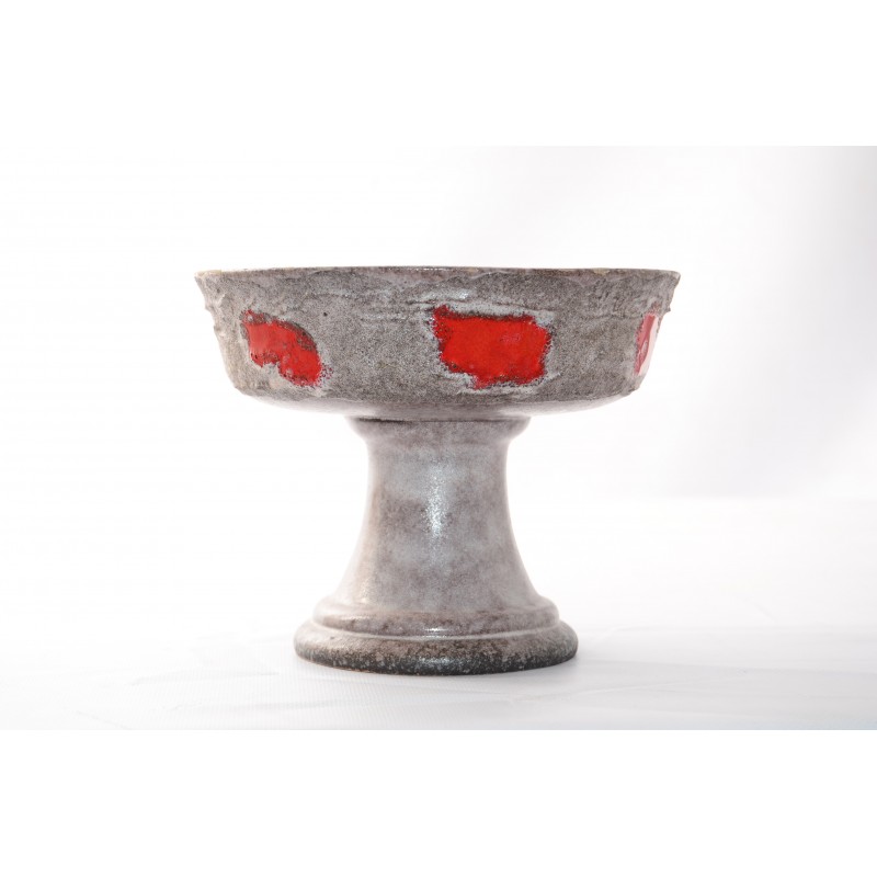 Vaas Strehla keramik grijs rood