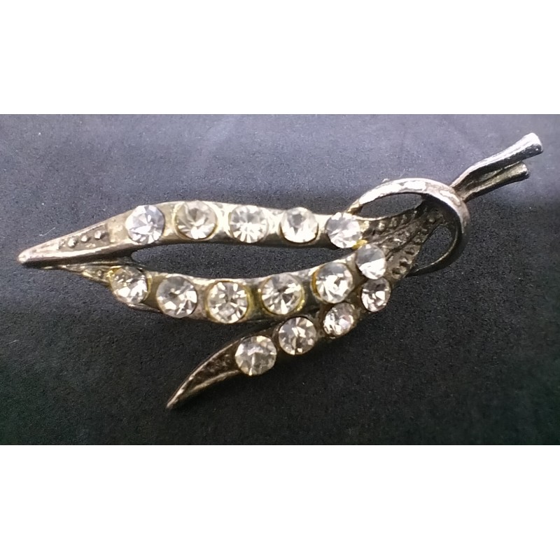 Vintage broche met strass steentjes