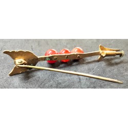 Goudkleurige vintage broche, pijl