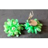 Vintage groene clip on oorbel