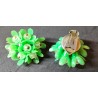 Vintage groene clip on oorbel