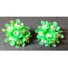 Vintage groene clip on oorbel