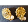 Vintage goudkleurige clip on oorbellen