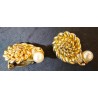 Vintage goudkleurige clip on oorbellen