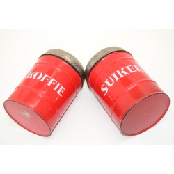 Emaille Koffie- en Suiker-bus