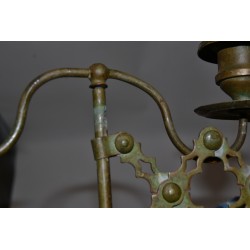 Schaarlamp antieke kandelaar van koper