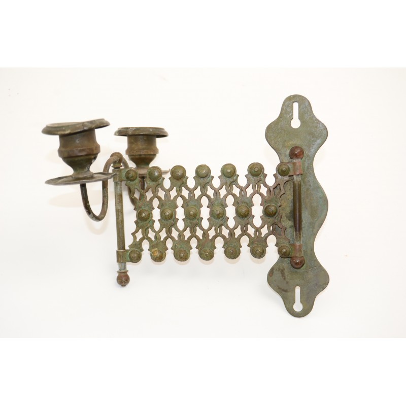 Schaarlamp antieke kandelaar van koper