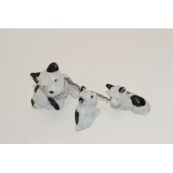 Beeldjes Hond Terrier met puppys