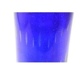 Vaas van kobalt blauw glas met luchtbellen