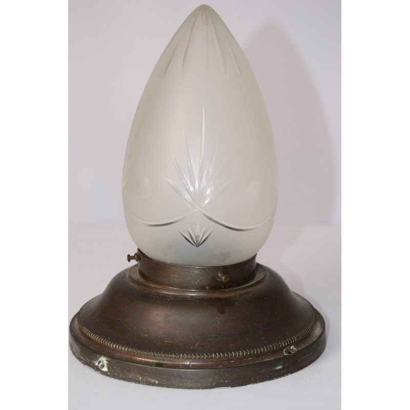 Lamp Art Deco geslepen glas