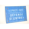 Metalen bordje Defense D'Entrer Art Deco