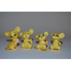 Set van 4 beeldjes mini muizen