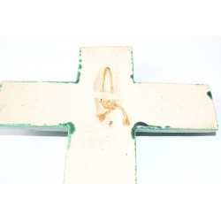 Crucifix keramiek Groen kruisbeeld