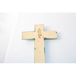 Crucifix keramiek Groen kruisbeeld